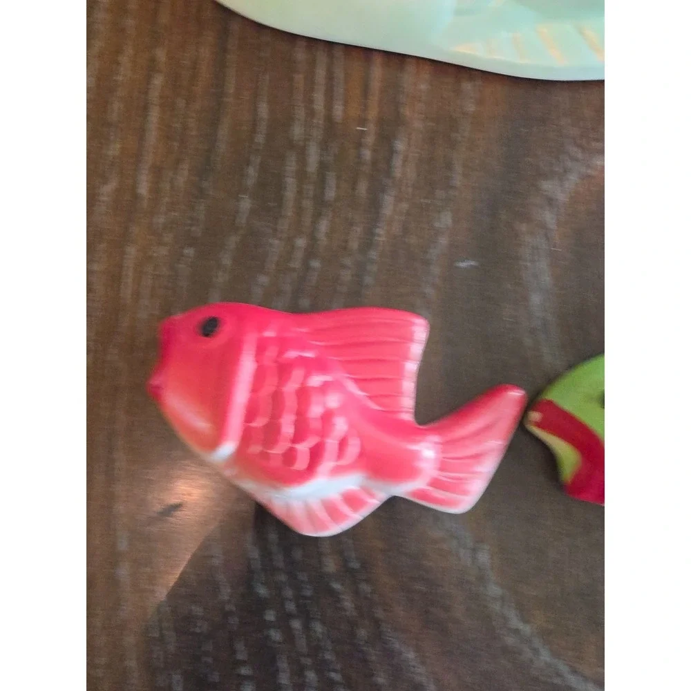 Vintage 1960s Miller Studio Set of 4 Fish Chalkware Wall Art Plaques Decor